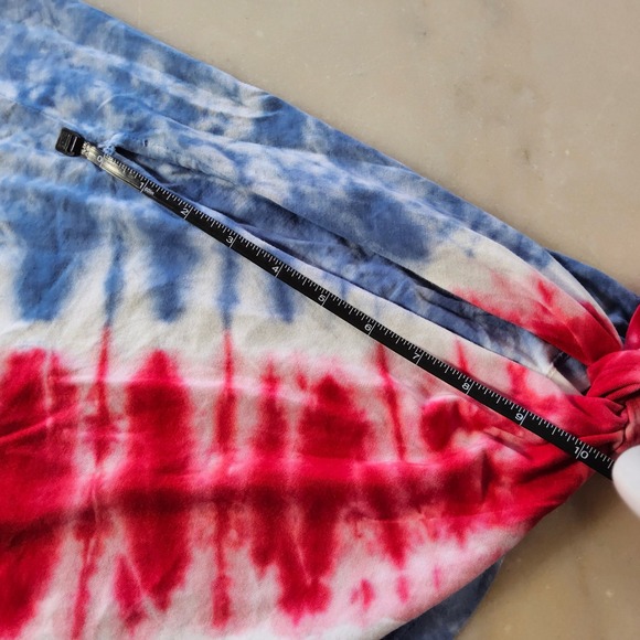 Chaps Women's Medium Tie Dye Sleeveless Tank Top Red White Blue Casual - Picture 4 of 7